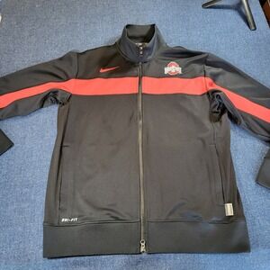 Nike Ohio State Buckeyes Dri-FIT Track Jacket Mens Medium Black Red Full Zip